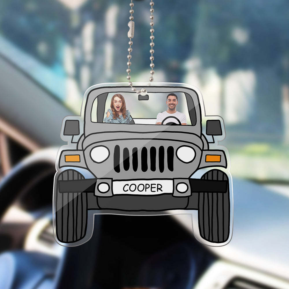 Personalized Off Road Car Photos Ornament Car Rearview Mirror Acrylic Hanging Accessories - PhotoBoxer