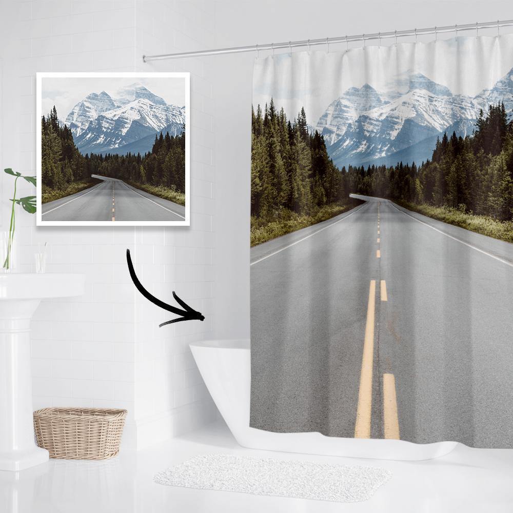 Personalized Shower Curtain Bathroom Decor Gift Memorial Gifts 168*183cm - PhotoBoxer