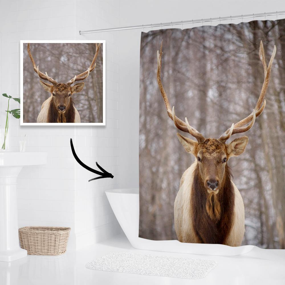 Personalized Shower Curtain Bathroom Decor Gift Memorial Gifts 168*183cm - PhotoBoxer
