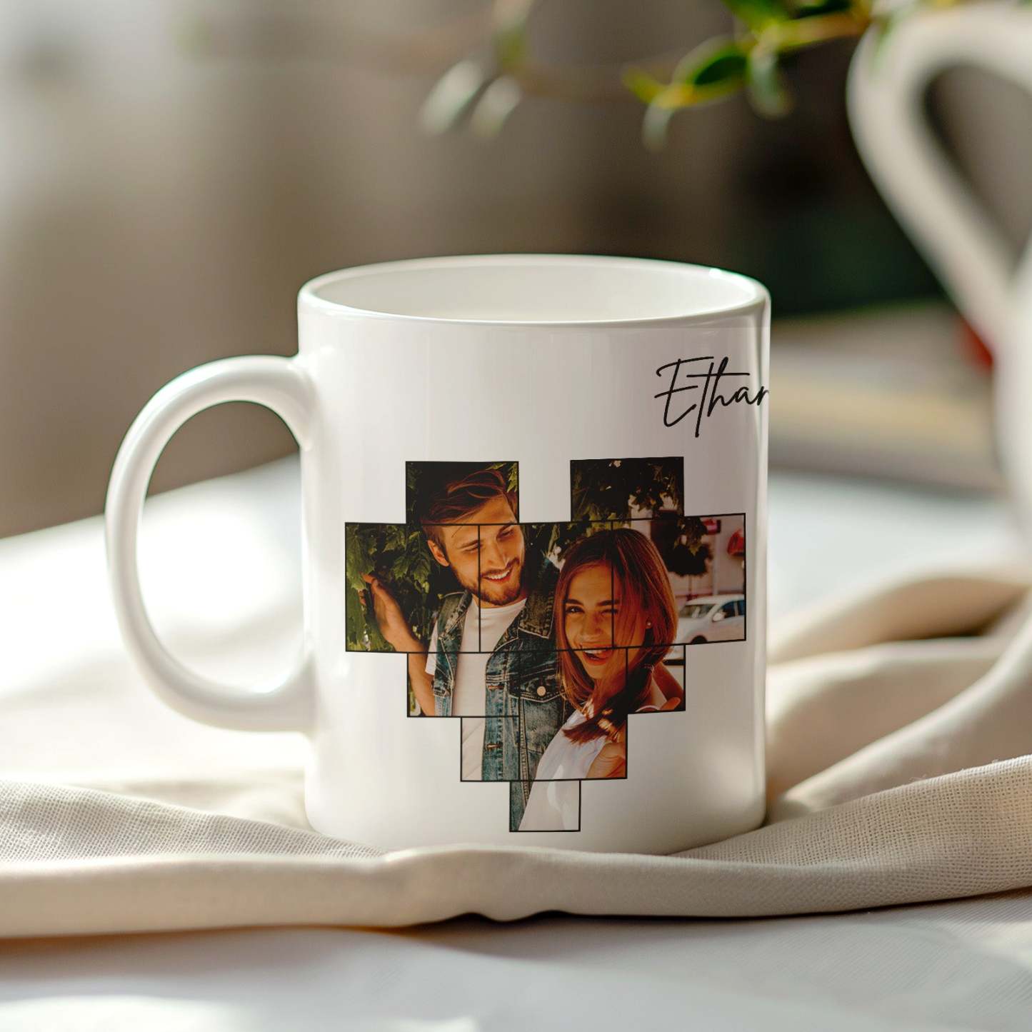 Custom Photo Personalized Calendar and Spotify Code Printed Coffee Mug Gifts for Him - PhotoBoxer