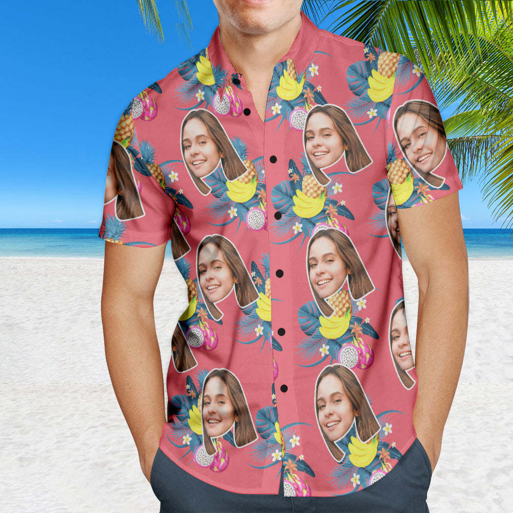 Custom Face Hawaiian Shirt Personalized Photo Summer Shirts for Men - Fruits