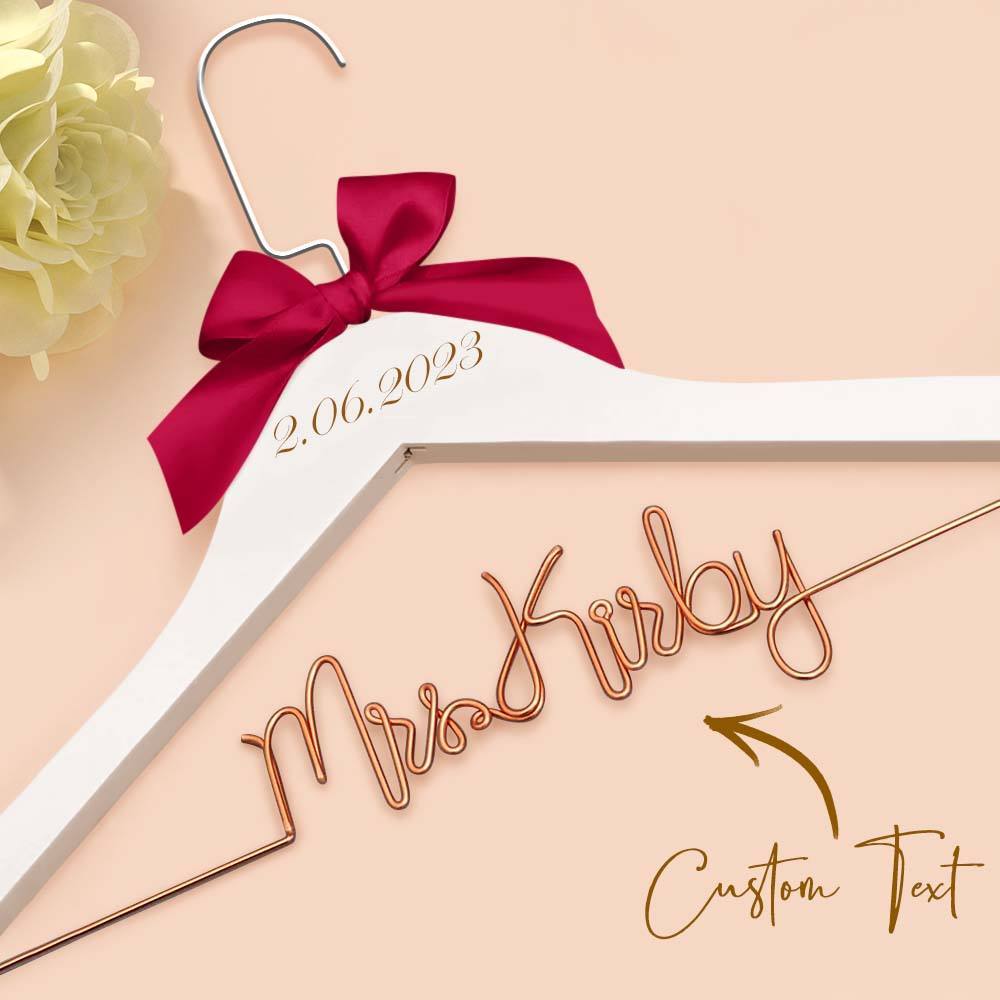 Custom Bridal Hanger Wedding Name Hanger, Personalized Wedding Hanger Dress Hanger Wedding Gifts - PhotoBoxer