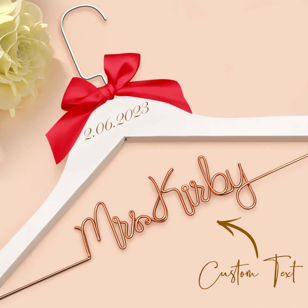 Custom Bridal Hanger Wedding Name Hanger, Personalized Wedding Hanger Dress Hanger Wedding Gifts - PhotoBoxer