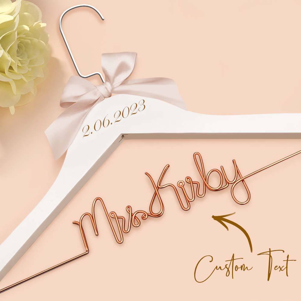 Custom Bridal Hanger Wedding Name Hanger, Personalized Wedding Hanger Dress Hanger Wedding Gifts - PhotoBoxer