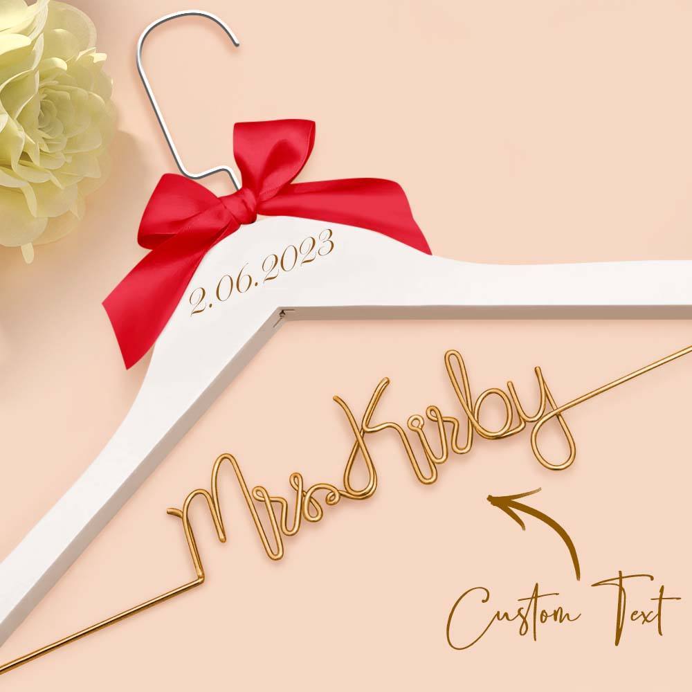 Custom Bridal Hanger Wedding Name Hanger, Personalized Wedding Hanger Dress Hanger Wedding Gifts - PhotoBoxer