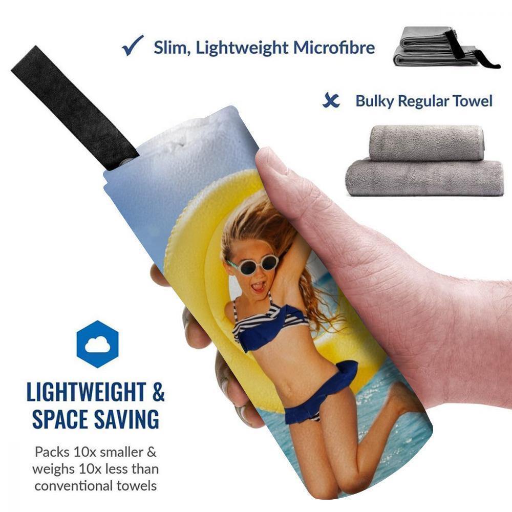 Custom Photo Beach Towel Personalized Beach Towel Custom Gift for Summer Vacation -80*160cm - PhotoBoxer