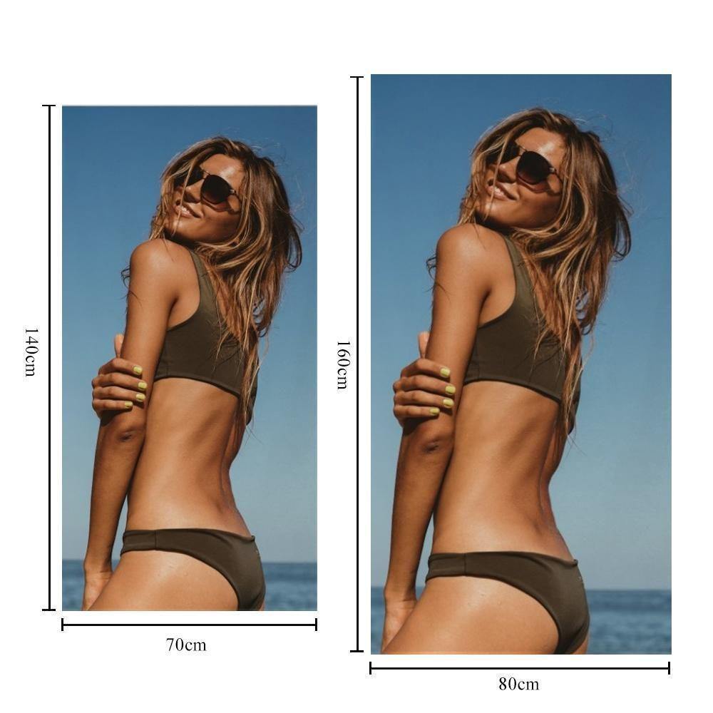 Custom Photo Beach Towel Personalized Beach Towel Custom Gift for Birthday - 80*160cm - PhotoBoxer