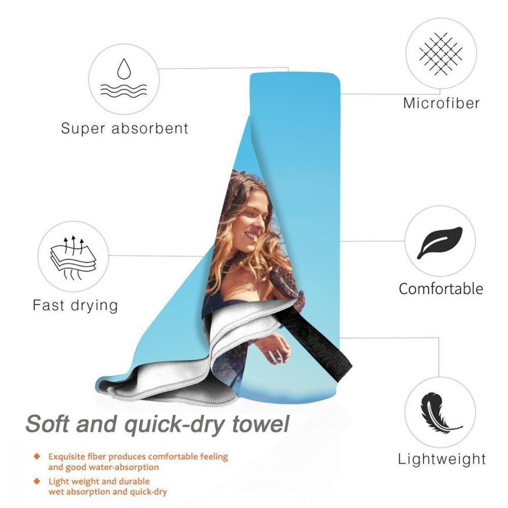 Personalized Towel Wrap Customized Photo Beach Towel Gift PoolTowel 80*160cm - PhotoBoxer