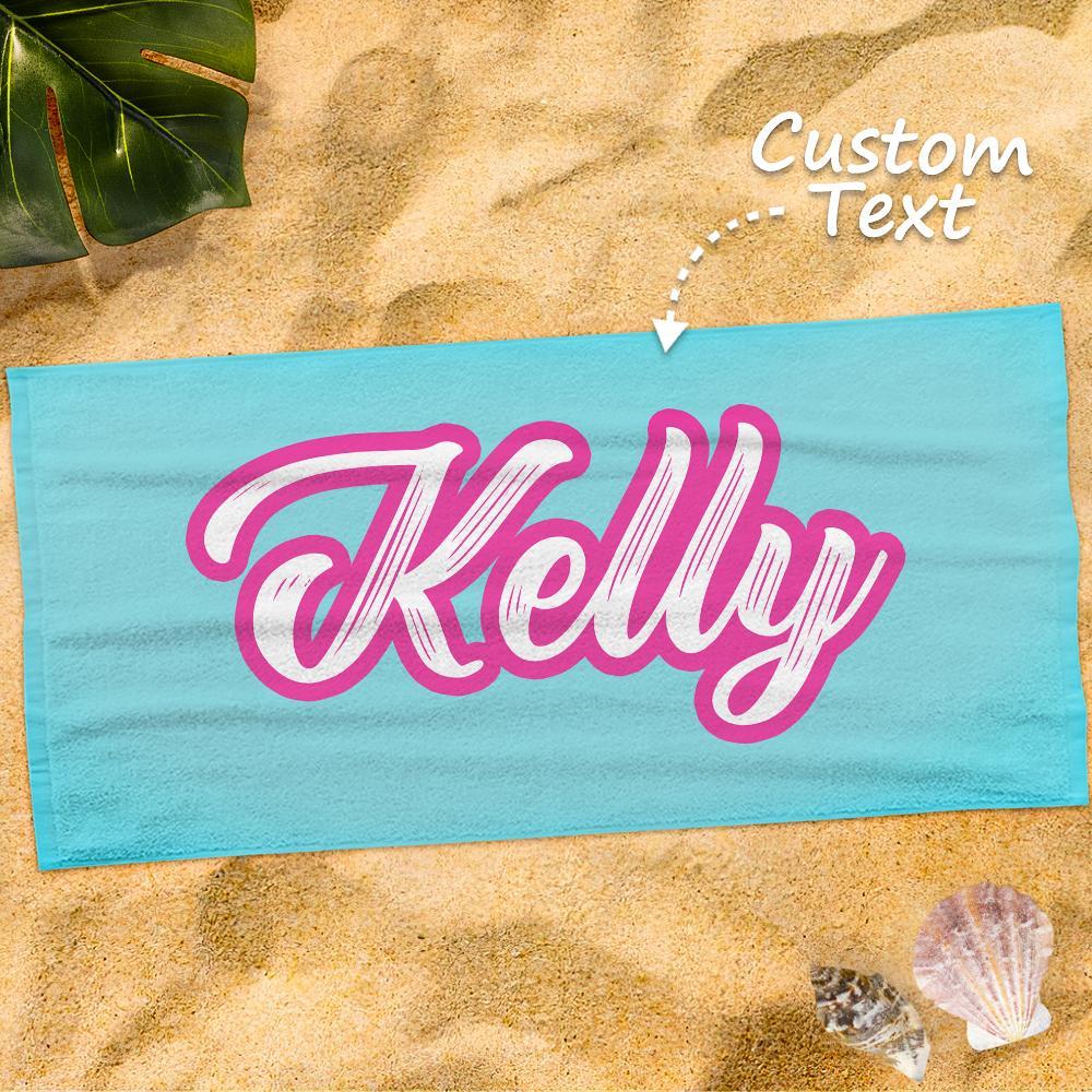Personalised Towel Engraved with Name Colorful-Kelly - PhotoBoxer