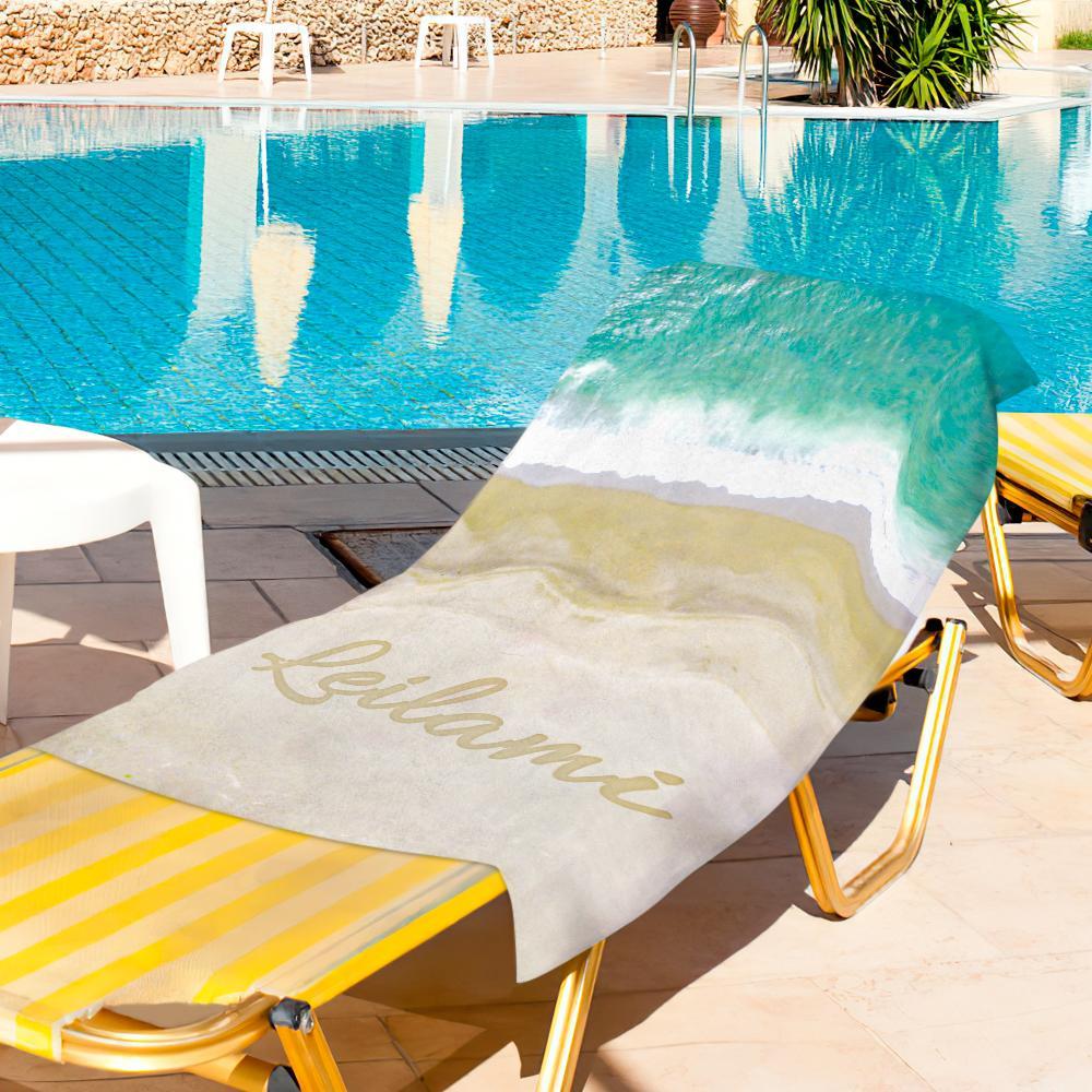 Personalised Towel Engraved with Name Colorful-Leilami - PhotoBoxer
