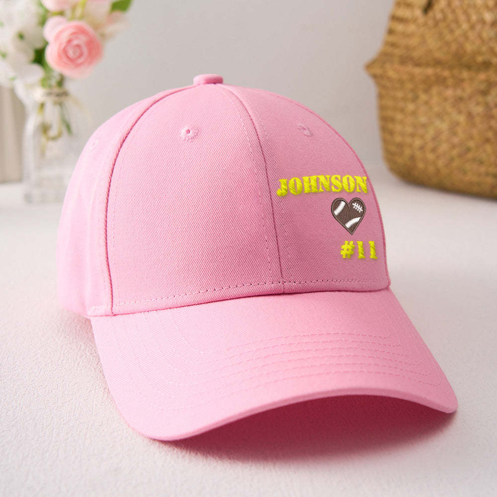 Personalized Football Team Caps Baseball Hats Game Day Gift Idea for Teammates and Sports Fans - PhotoBoxer