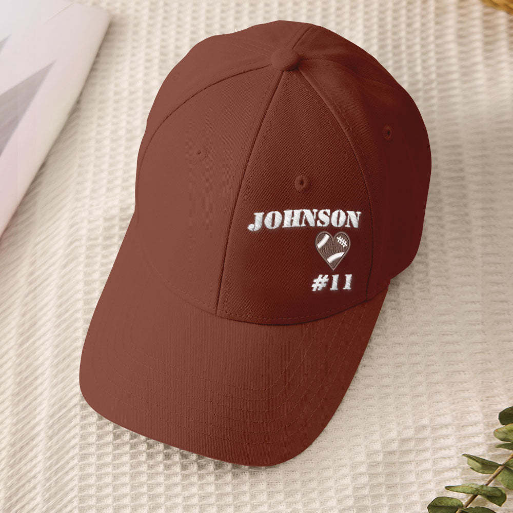 Personalized Football Team Caps Baseball Hats Game Day Gift Idea for Teammates and Sports Fans - PhotoBoxer