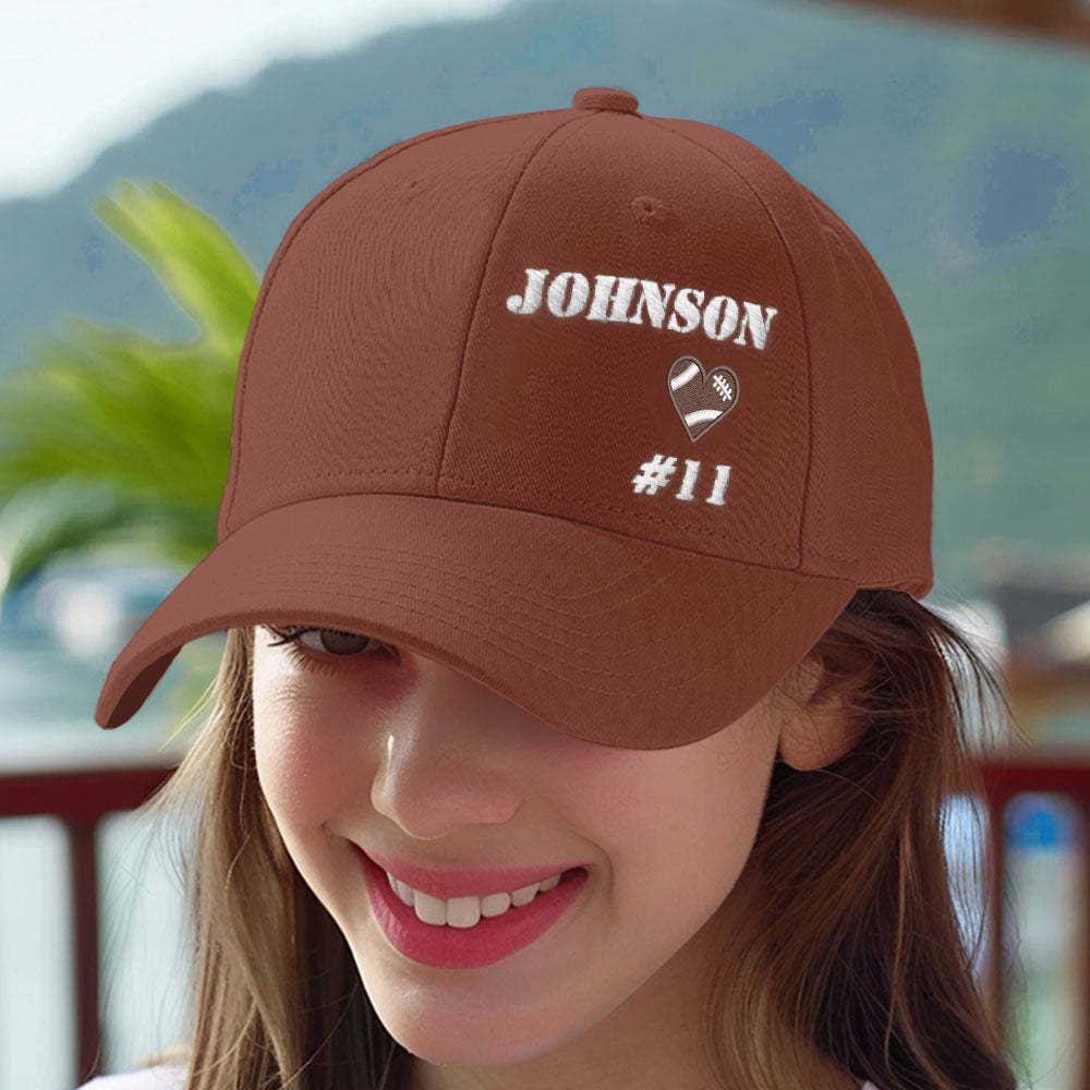 Personalized Football Team Caps Baseball Hats Game Day Gift Idea for Teammates and Sports Fans - PhotoBoxer