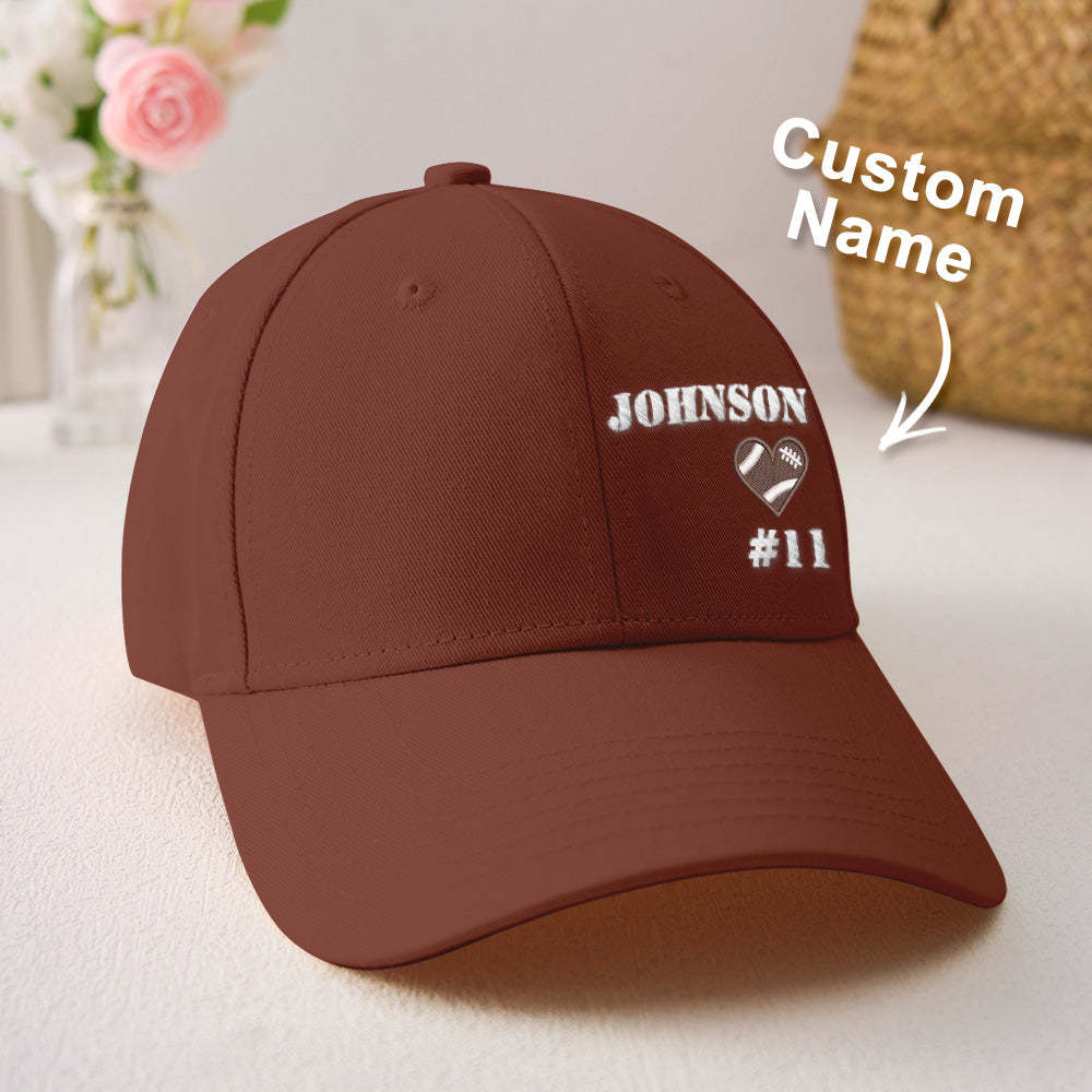 Personalized Football Team Caps Baseball Hats Game Day Gift Idea for Teammates and Sports Fans - PhotoBoxer