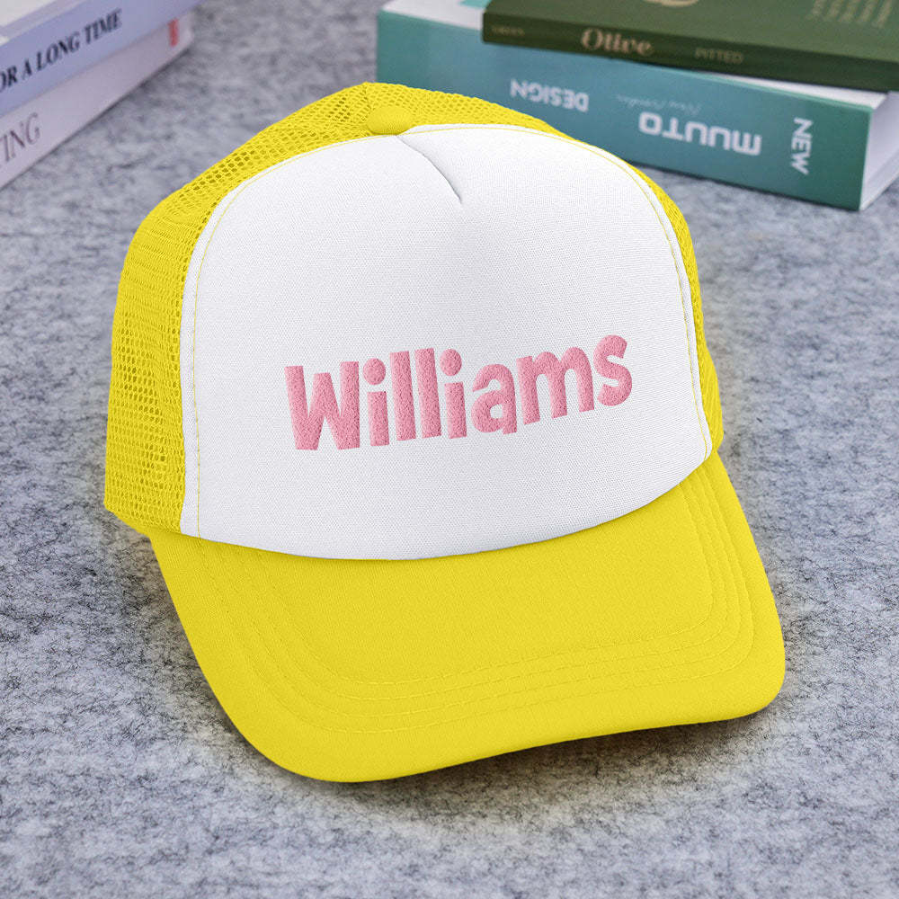 Custom Puff Print Trucker Hat Personalized Name Foam Trucker Caps for Adult - PhotoBoxer