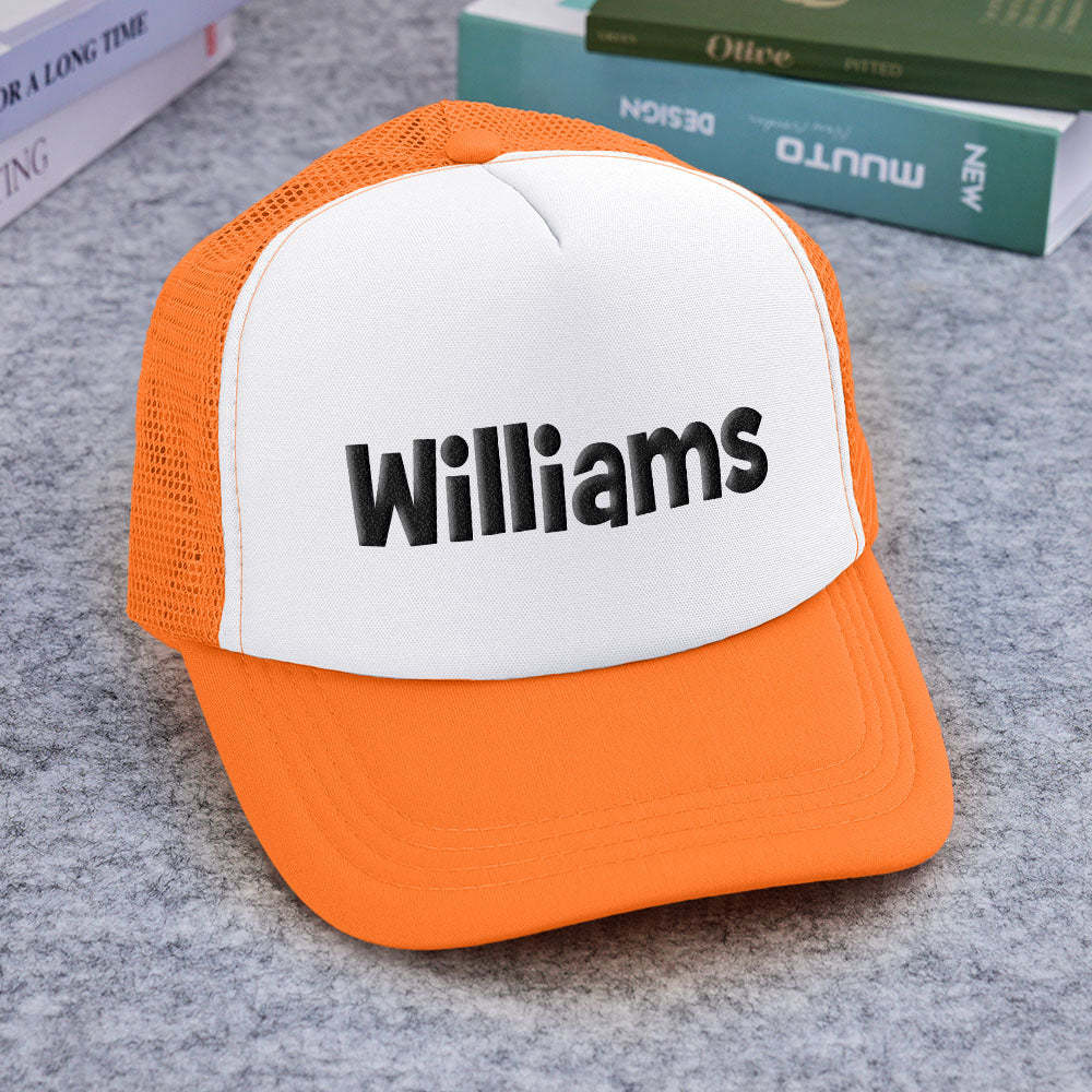 Custom Puff Print Trucker Hat Personalized Name Foam Trucker Caps for Adult - PhotoBoxer