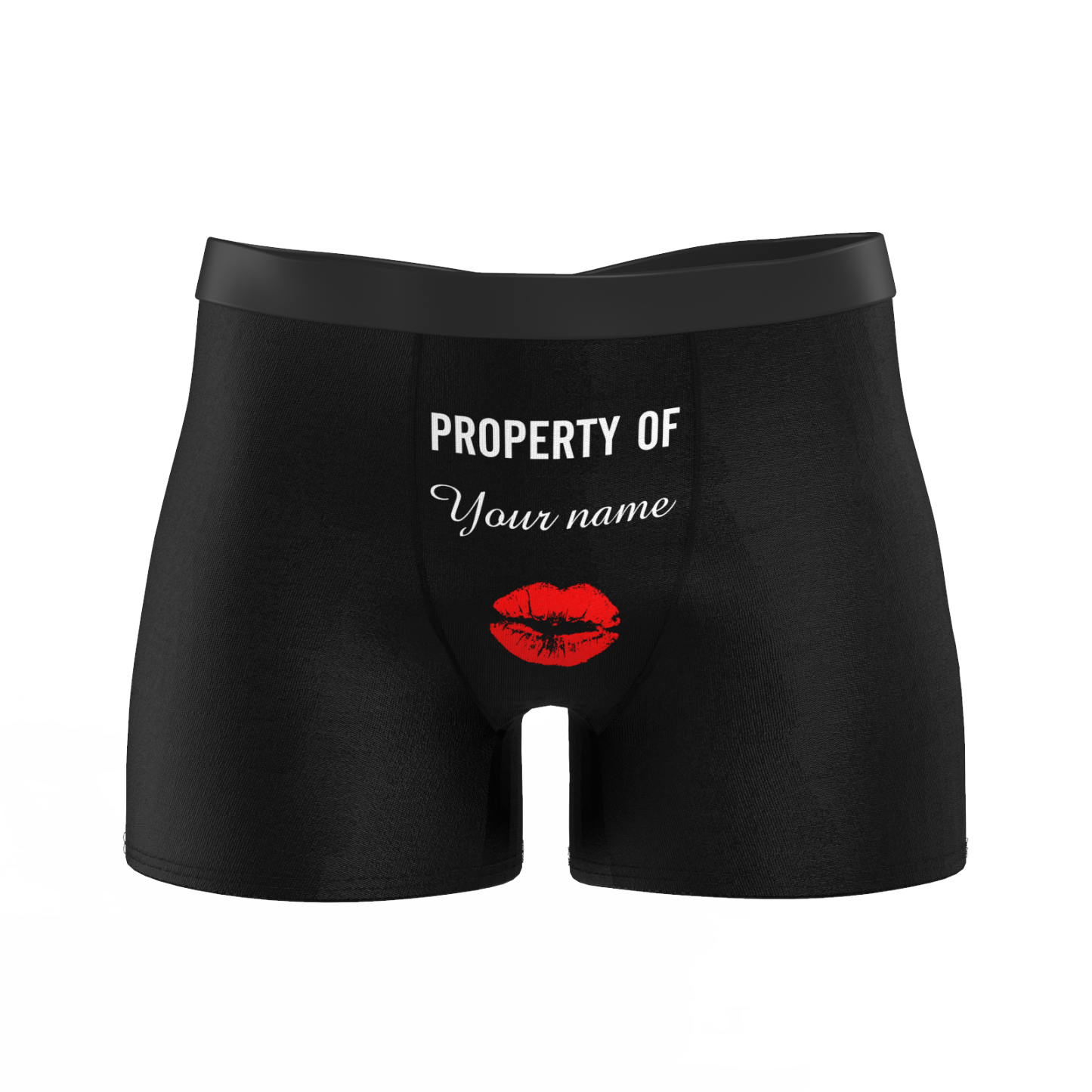 Men's Property of Personalized Name Boxer Shorts - Kiss