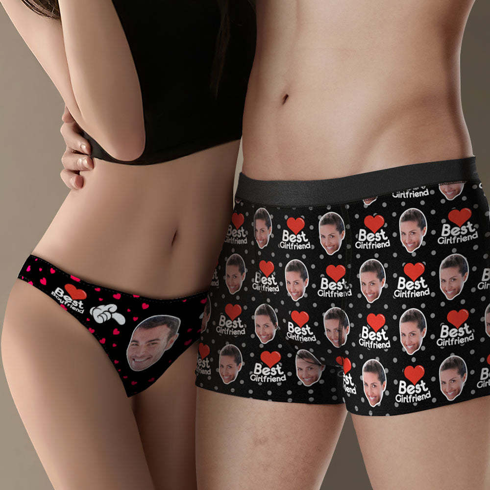 Custom Face Couple Matching Underwear Best Girlfriend and Boyfriend Valentine's Day Gift for Lovers