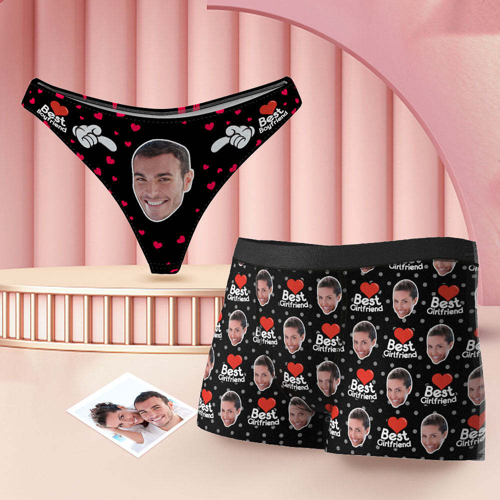 Custom Face Couple Matching Underwear Best Girlfriend and Boyfriend Valentine's Day Gift for Lovers