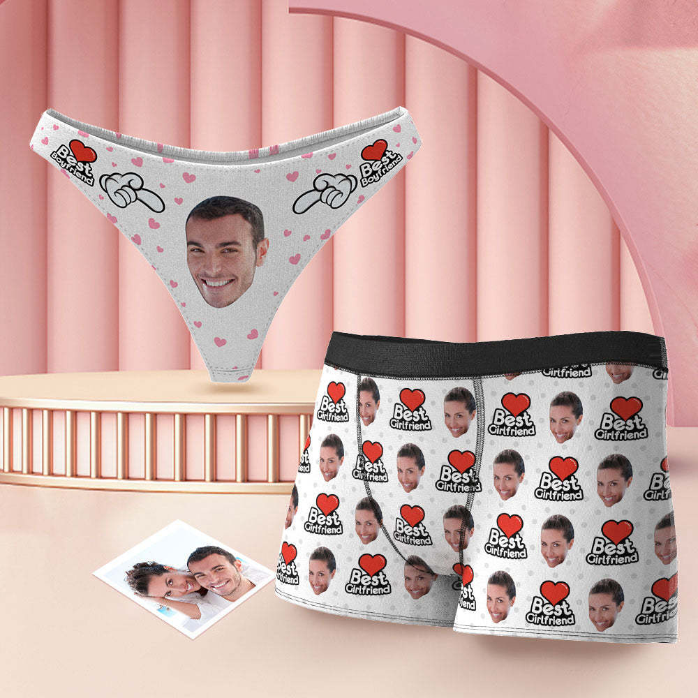 Custom Face Couple Matching Underwear Best Girlfriend and Boyfriend Valentine's Day Gift for Lovers