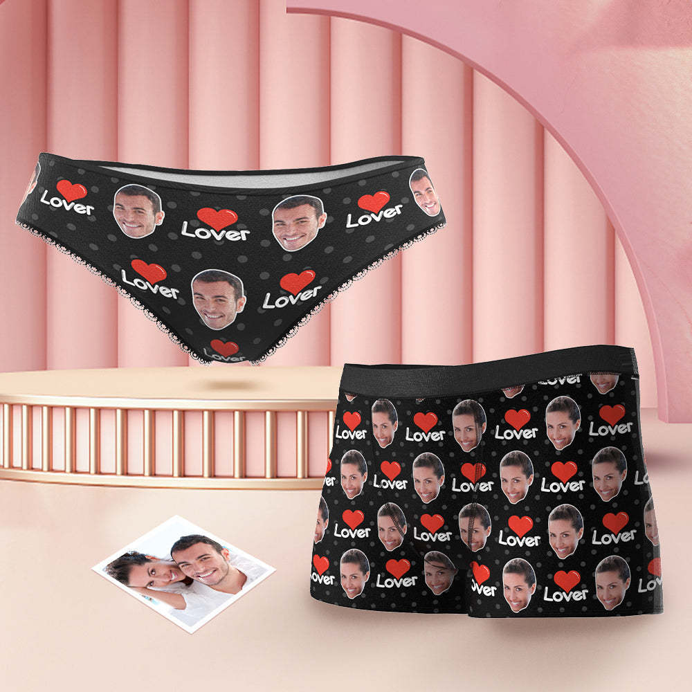 Custom Face Couple Matching Underwear My Lover Personalized Funny Underwear Gift for Lovers