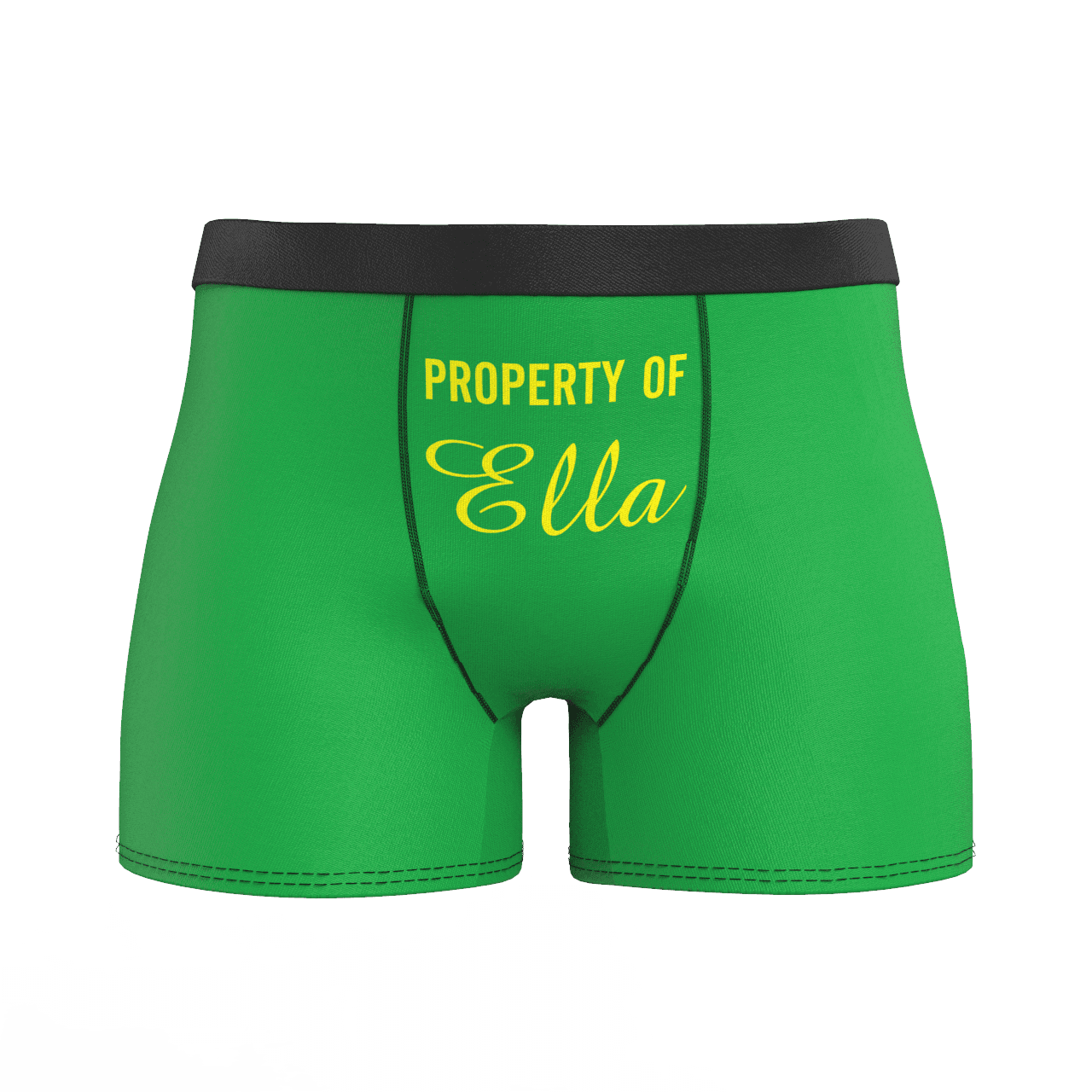 Green Men's Personalized Name Colorful Boxer Shorts