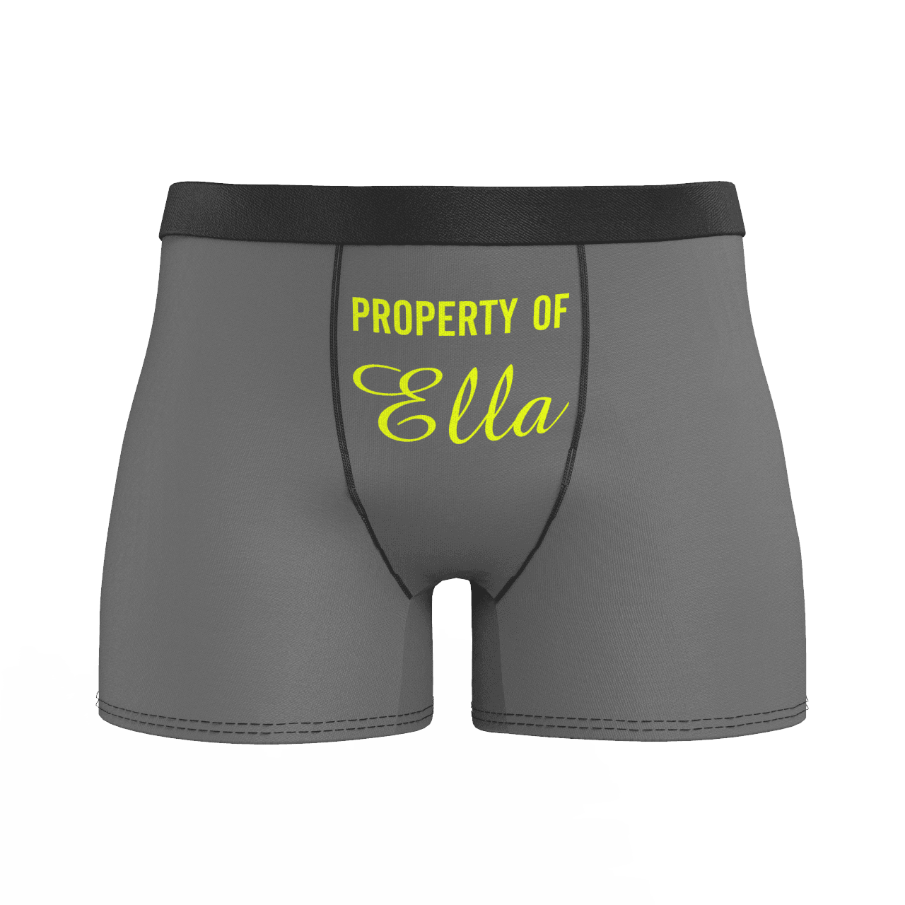Grey Men's Personalized Name Colorful Boxer Shorts