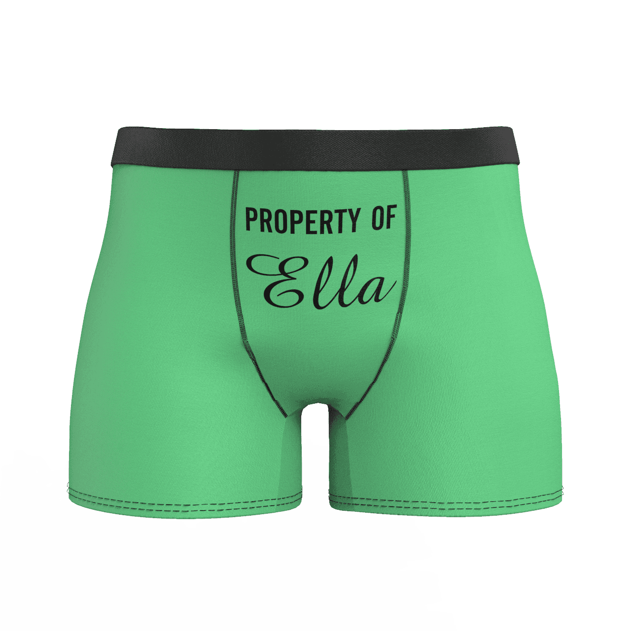 Light Green Men's Personalized Name Colorful Boxer Shorts