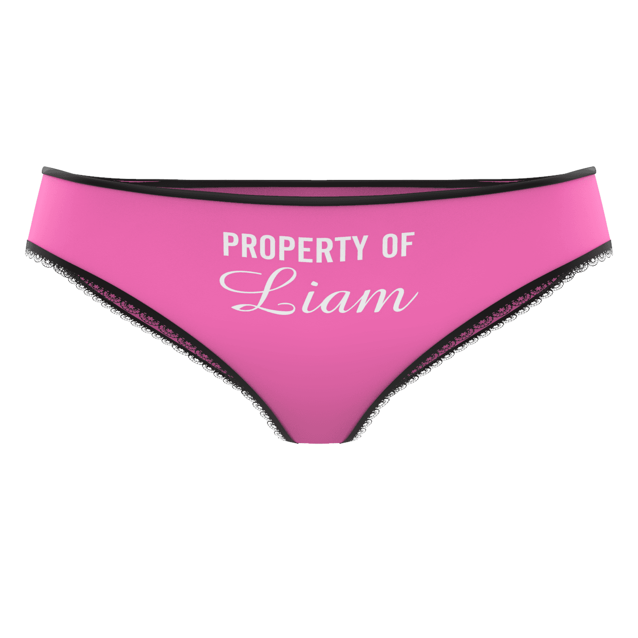 Light Pink Couple Plain Women's Custom Name Colorful Panties