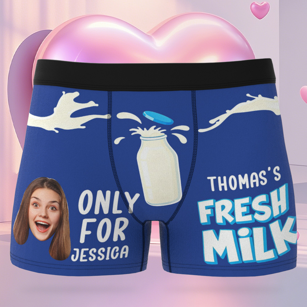 Custom Face Boxer Briefs, Personalized "Only For You" Boxer Briefs, Funny Valentine’s Day Gift for Him - PhotoBoxer
