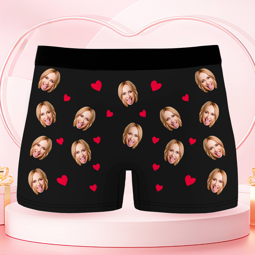 Custom Photo Men's Boxers Woman Face Blow Dandelion Funny Boxer Shorts For Men, Blow Me Boxer Men, Valentine Day Gift For Husband Boyfriend - PhotoBoxer