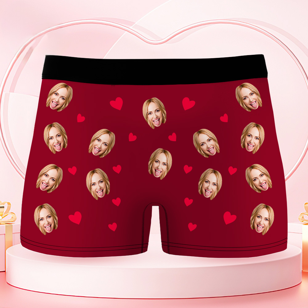 Custom Photo Men's Boxers Woman Face Blow Dandelion Funny Boxer Shorts For Men, Blow Me Boxer Men, Valentine Day Gift For Husband Boyfriend - PhotoBoxer