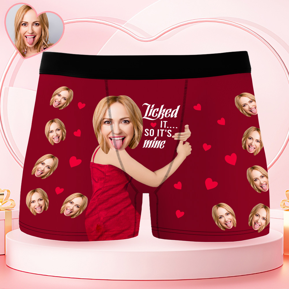 Custom Photo Men's Boxers Woman Face Blow Dandelion Funny Boxer Shorts For Men, Blow Me Boxer Men, Valentine Day Gift For Husband Boyfriend - PhotoBoxer