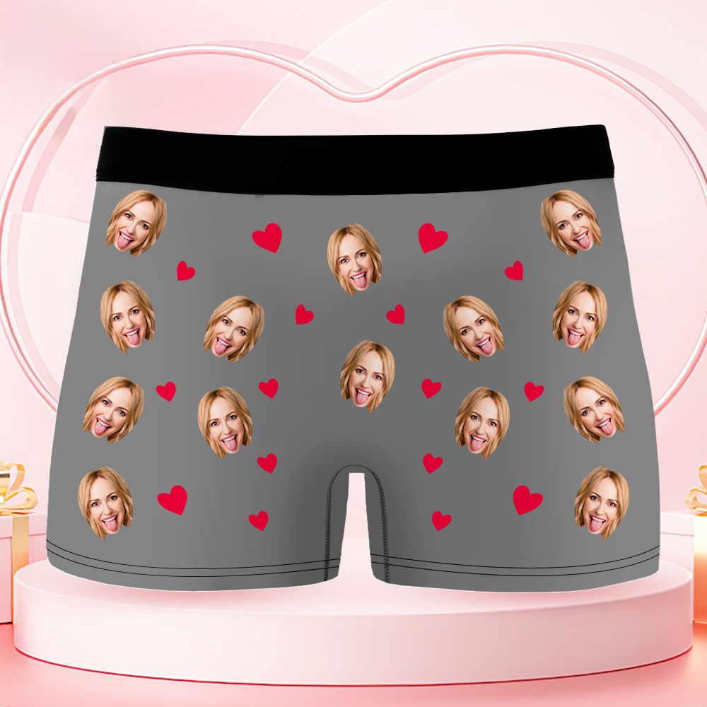 Custom Photo Men's Boxers Woman Face Blow Dandelion Funny Boxer Shorts For Men, Blow Me Boxer Men, Valentine Day Gift For Husband Boyfriend - PhotoBoxer