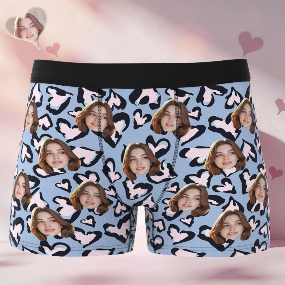Custom Valentine's Boxer, Custom Man Underwear, Personalized Couple Gift, Custom Husband Boxer with Face - PhotoBoxer