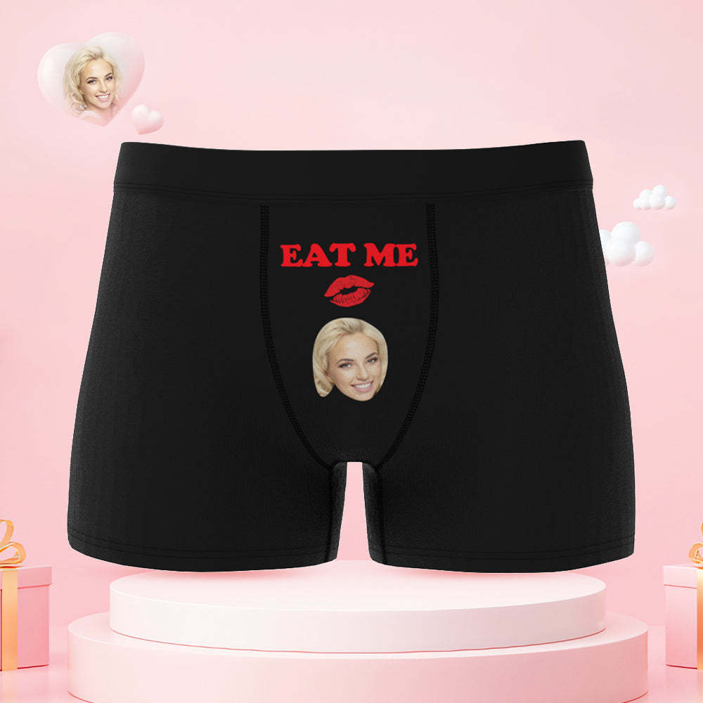 Custom Face Lick Me Couple Underwear Personalized Underwear Valentine's Day Gift - PhotoBoxer