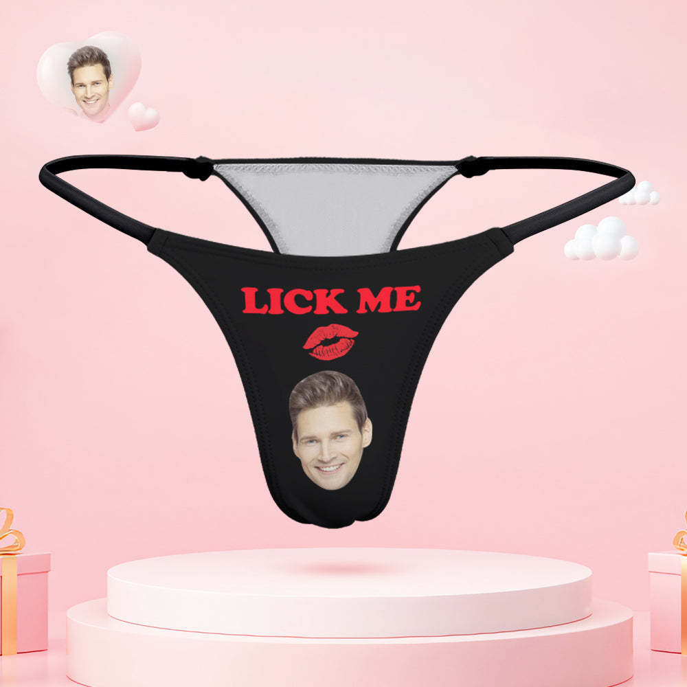 Custom Face Lick Me Couple Underwear Personalized Underwear Valentine's Day Gift - PhotoBoxer