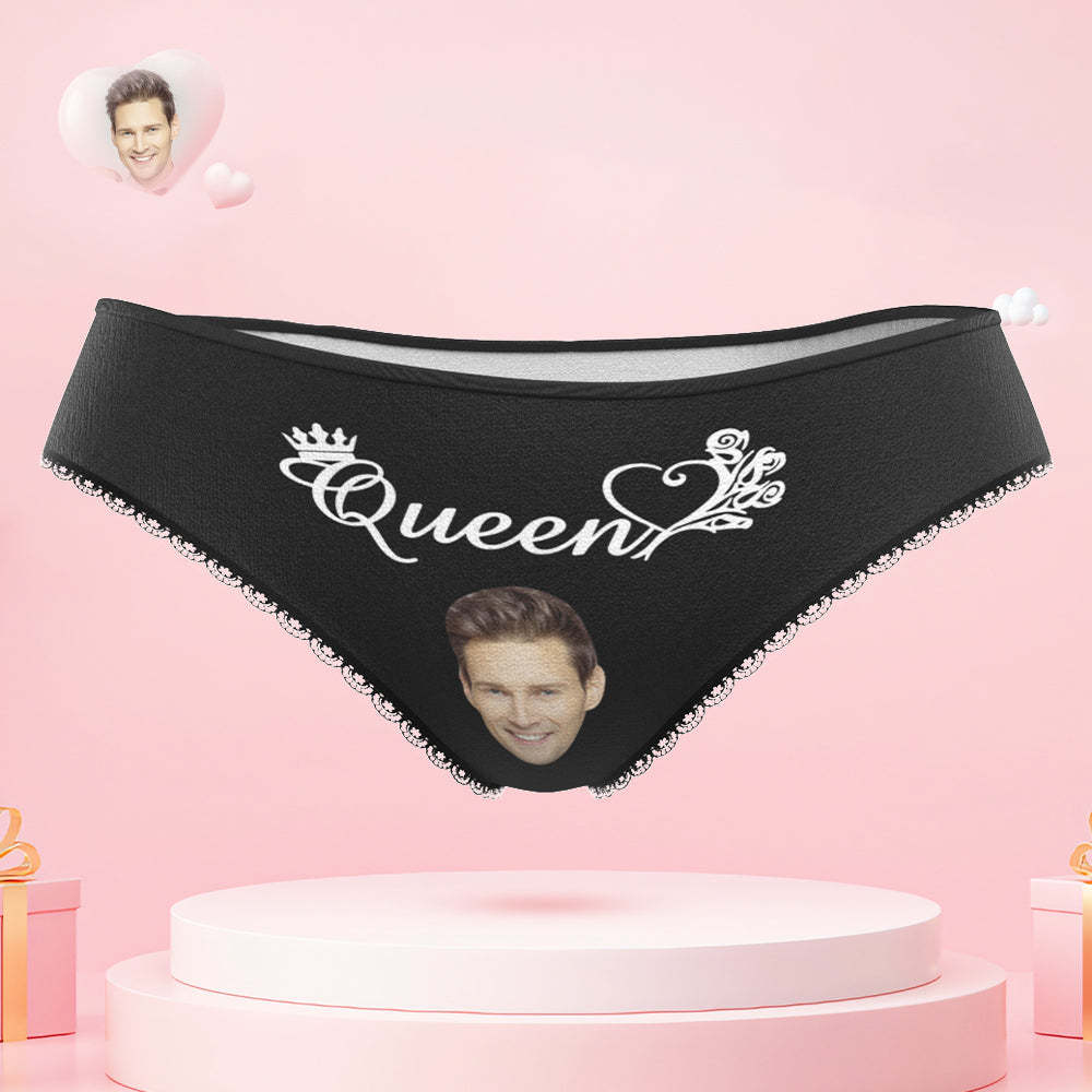 Custom Face King and Queen Couple Underwear Personalized Underwear Valentine's Day Gift - PhotoBoxer