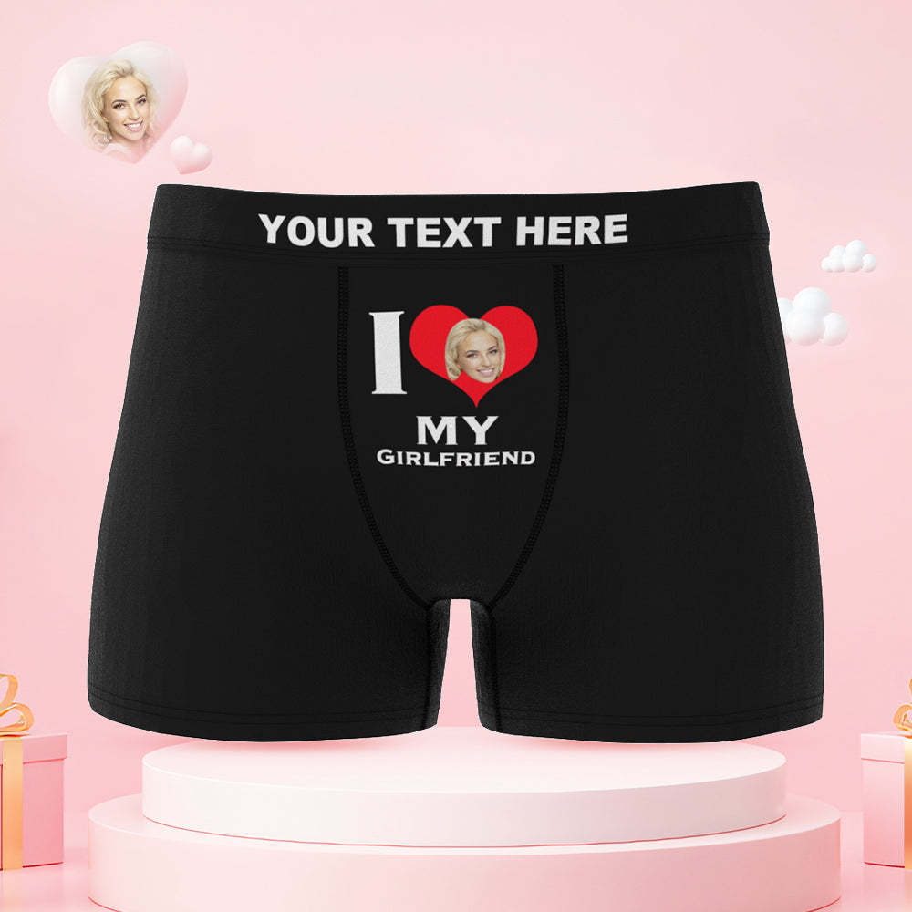 Custom Face Cute Love Couple Underwear Personalized Underwear Valentine's Day Gift - PhotoBoxer