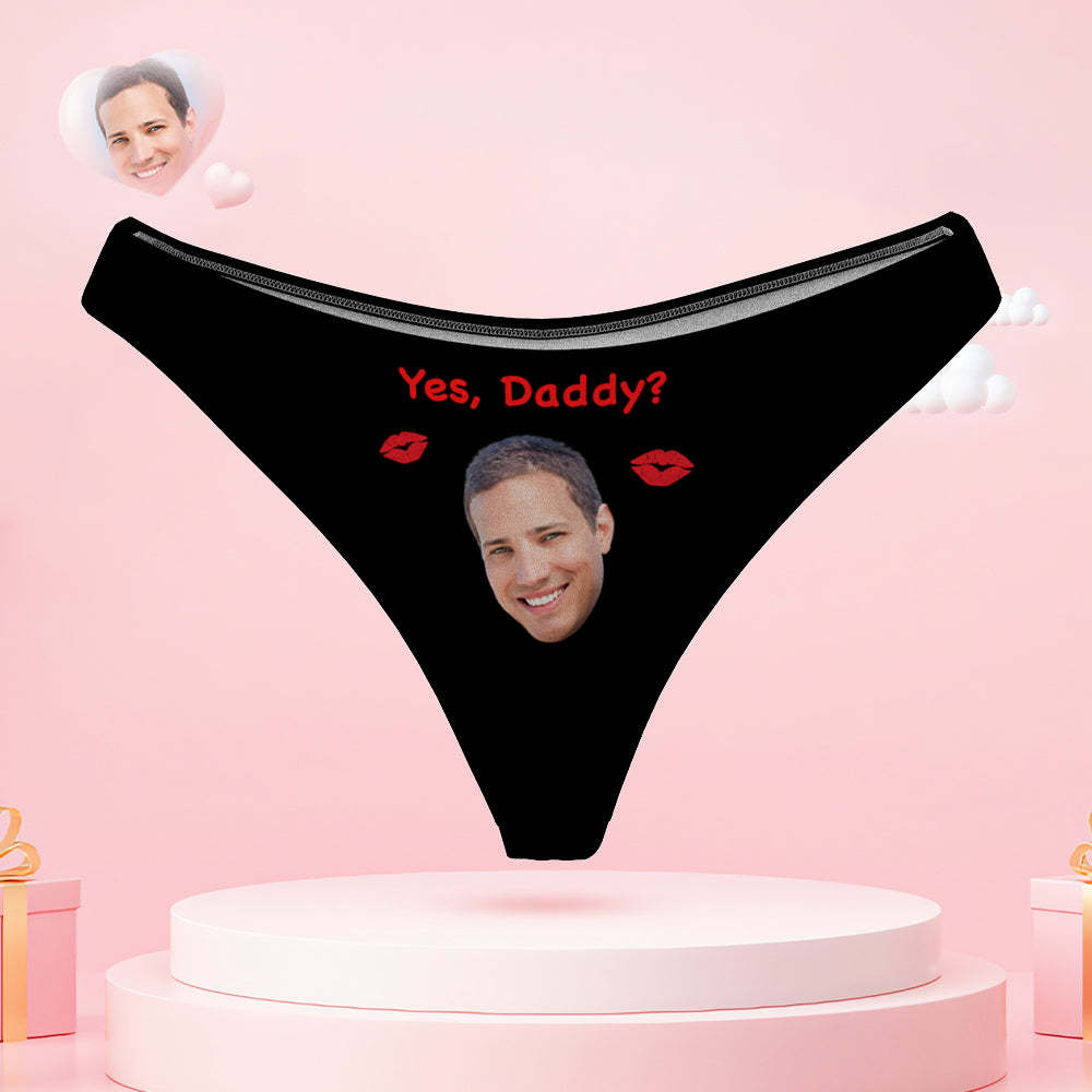Personalized Face Couple Underwear Yes Daddy Custom Underwear for Couple Valentine's Day Gift - PhotoBoxer