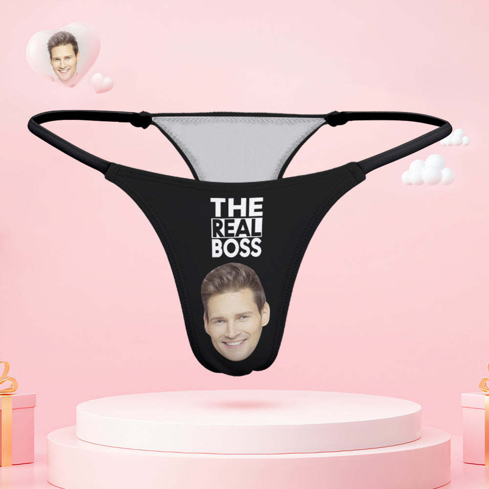 Custom Face Couple Underwear You are the Boss Personalized Underwear Valentine's Day Gift - PhotoBoxer