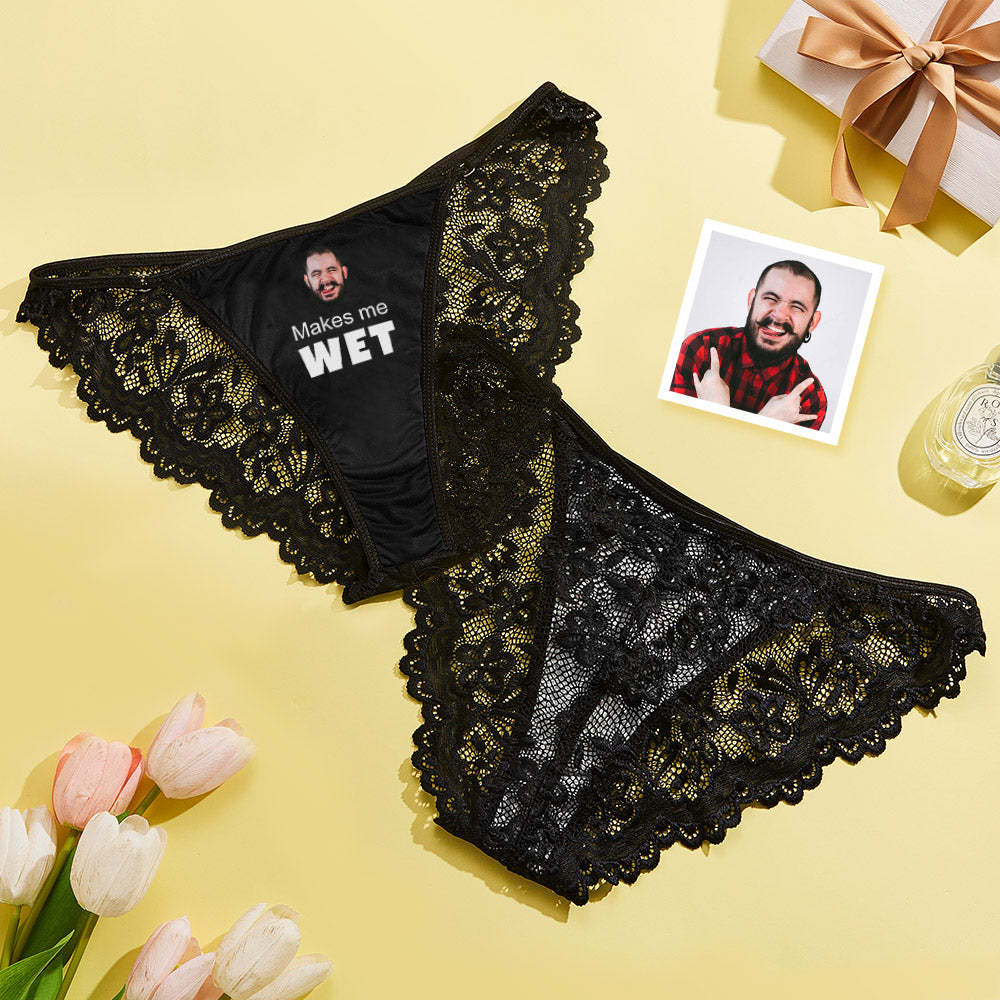 Custom Face Ring Linked Panty Makes Me Wet Personalized Photo Thong Panties Valentine's Day Gift - PhotoBoxer