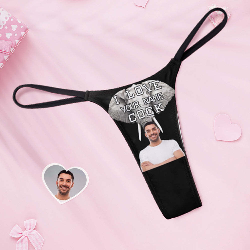 Custom Face on Women's Underwear Thongs Panty Valentine's Day Gifts for Her - PhotoBoxer