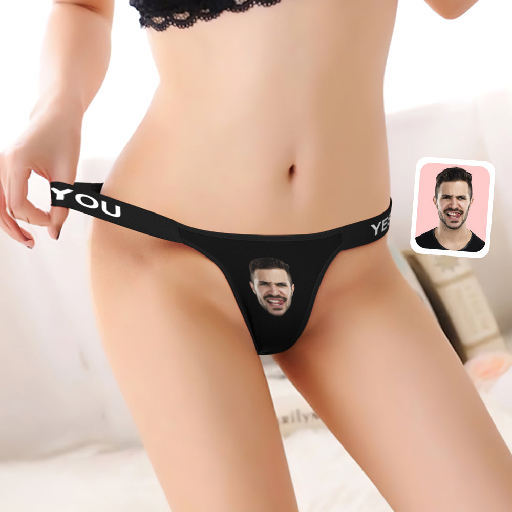Custom Face Panties for Women Personalized Waistband Engraved Thong Valentine's Day Gift