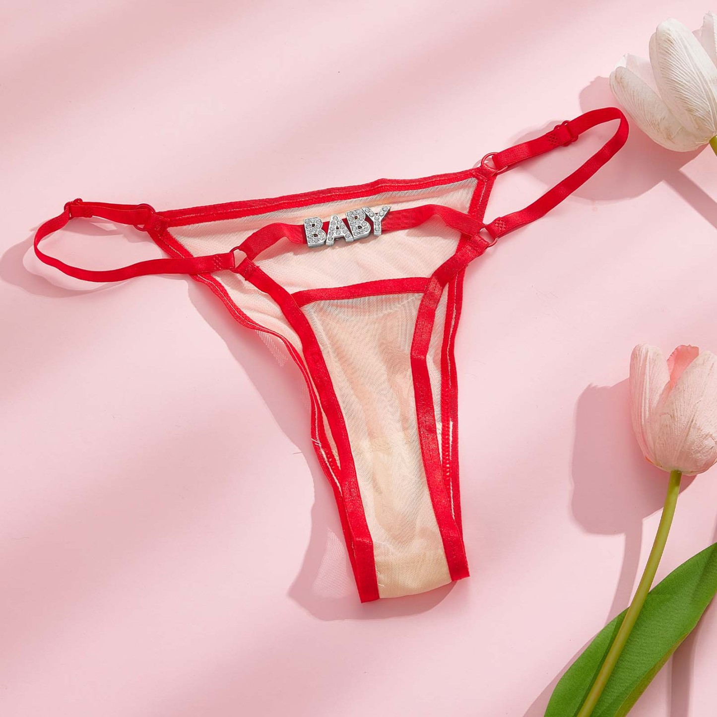 Custom Rhinestone Alphabet Thong Sexy Temptation Thong - PhotoBoxer
