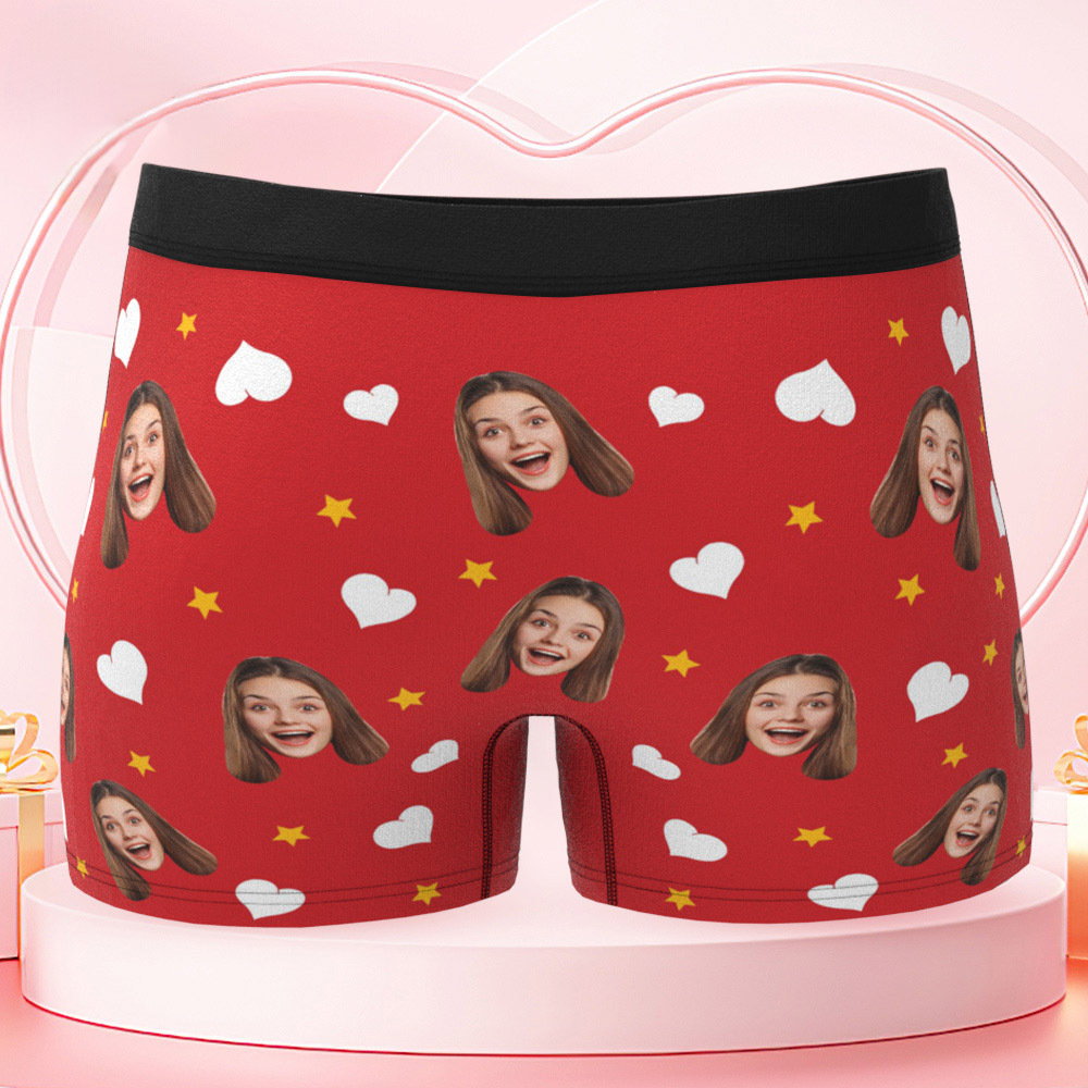 Personalized Photo Underwear, Funny Custom Face Men Boxer Briefs, Gift for Christmas/Valentine's Day Gifts