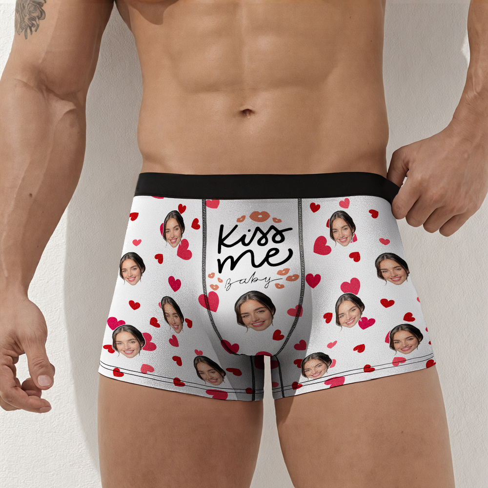 Custom Boxer Briefs with Faces, Valentines Day Gift for Husband/Boyfriend, Gift for him Anniversary/Christmas, Father's Day Gift