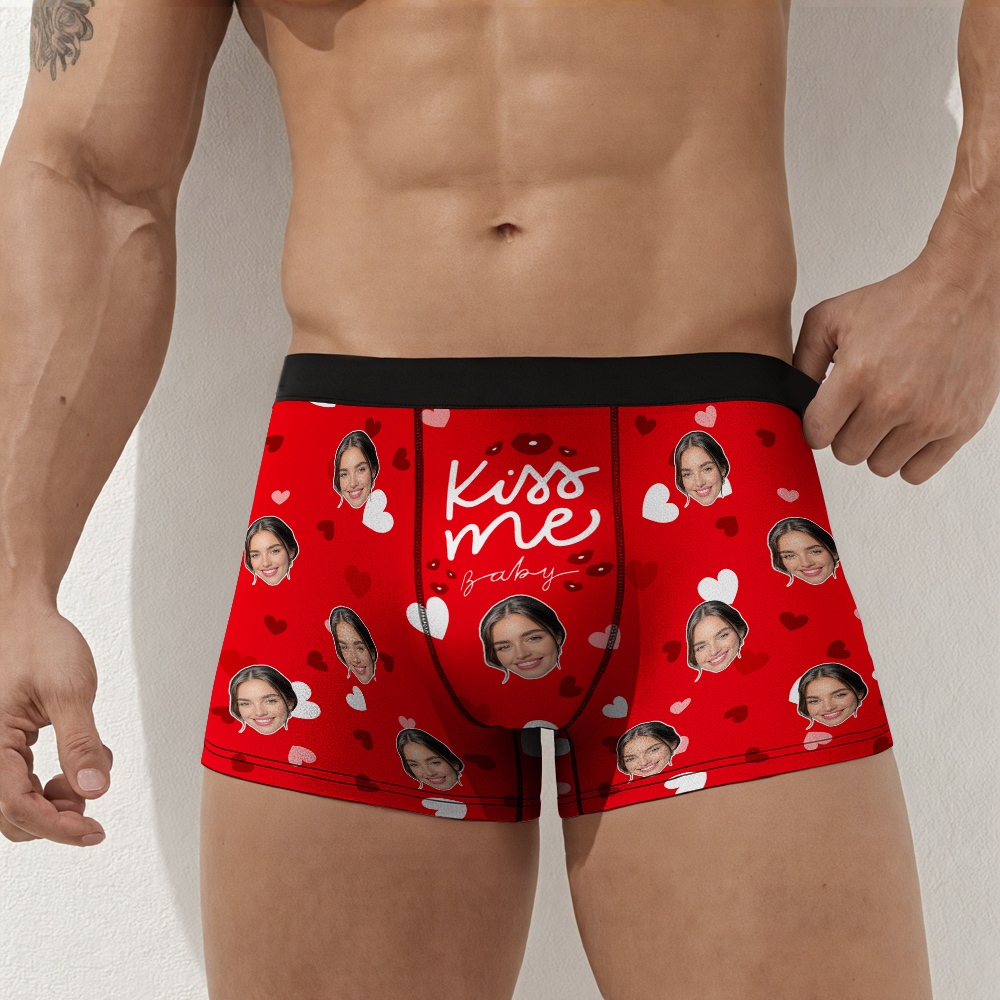 Custom Boxer Briefs with Faces, Valentines Day Gift for Husband/Boyfriend, Gift for him Anniversary/Christmas, Father's Day Gift