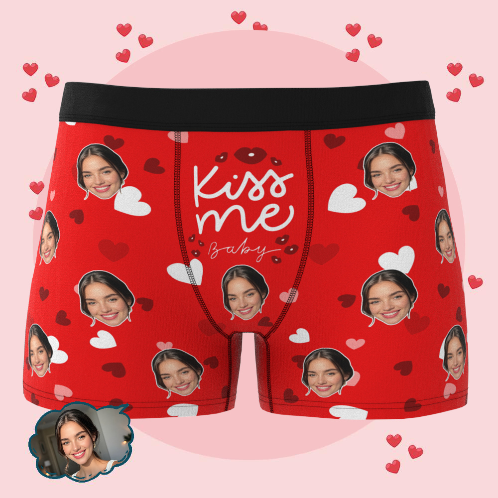 Custom Boxer Briefs with Faces, Valentines Day Gift for Husband/Boyfriend, Gift for him Anniversary/Christmas, Father's Day Gift