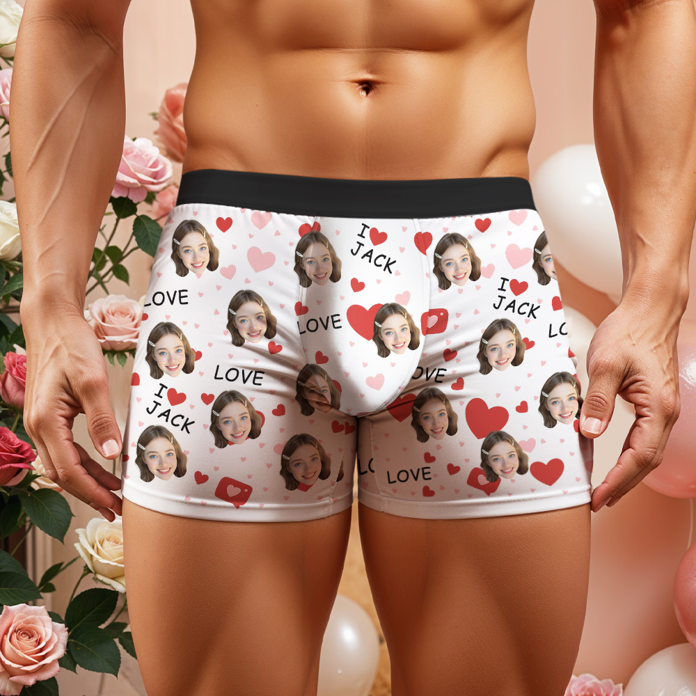 Personalized Face Man Underwear Custom Anniversary,Birthday,Valentines Day Gift for Him,Boyfriend